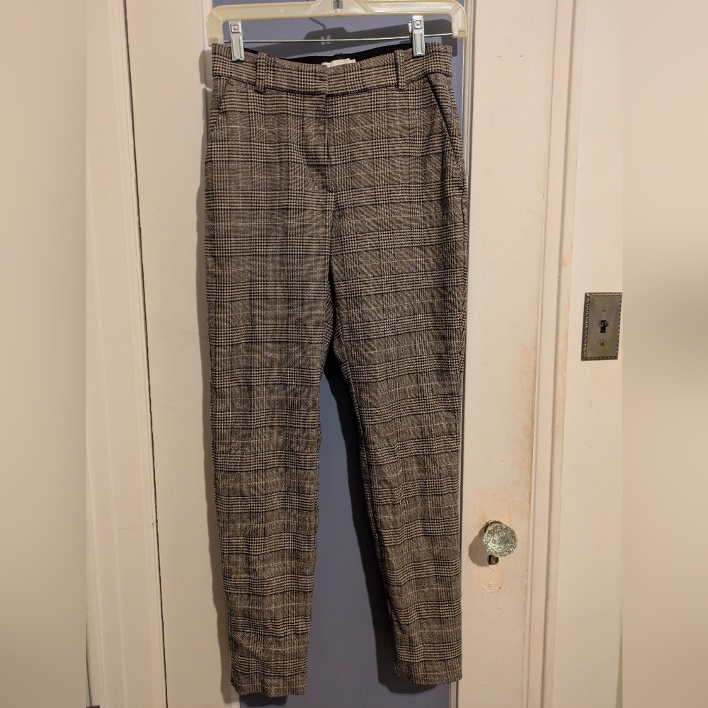 H&M Black and Brown Checkered Pants